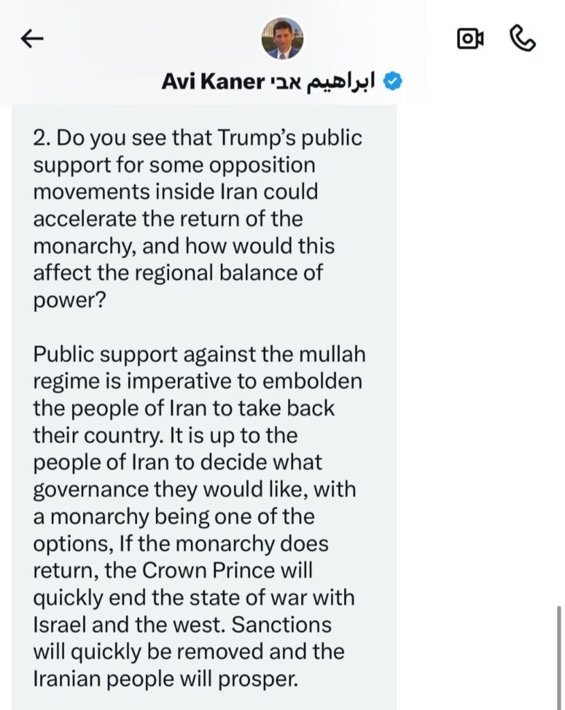 The Return of the Iranian Monarchy: Avi Kaner's Vision for Iran's Future and Regional Shifts