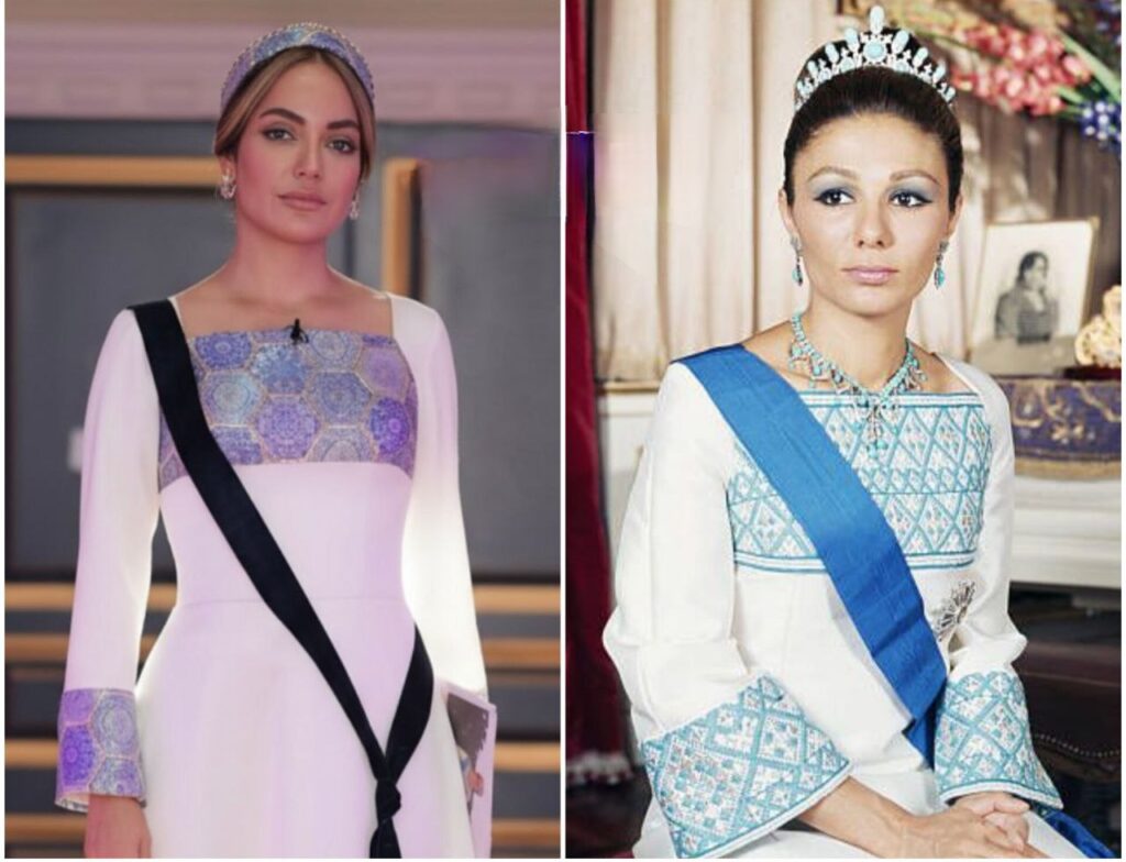 تقلید مهناز افشار از لباس فرح پهلوی
