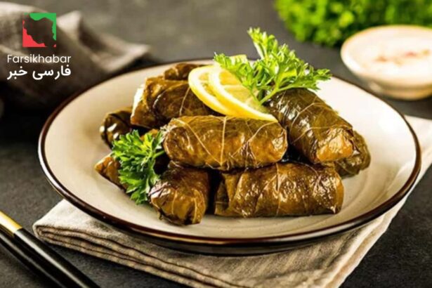 دلمه برگ مو شامی طعم شرقی اصیل و خاص